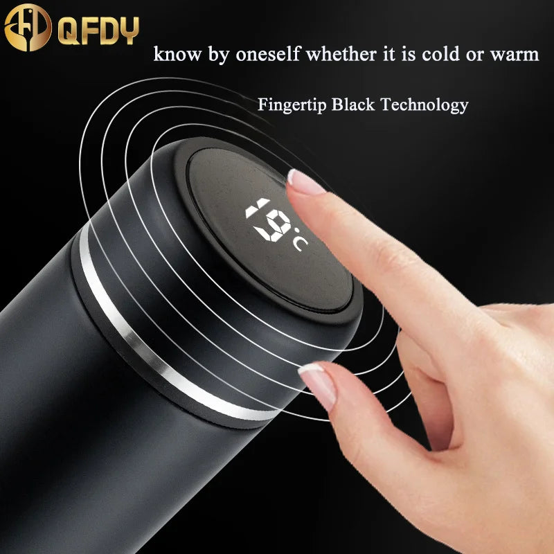 LED Temperature Display Thermos Cup 500ml Smart Thermos Bottle Stainless Steel Vacuum Flask Portable Water Bottles Adult - Stereotech