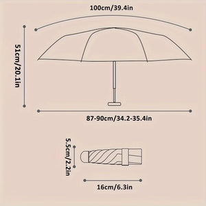 Compact Uv-Protective Umbrella - Portable, Rainproof With Case, Easy Pocket Carry For Travel & Outdoor Use Sombrilla plastica