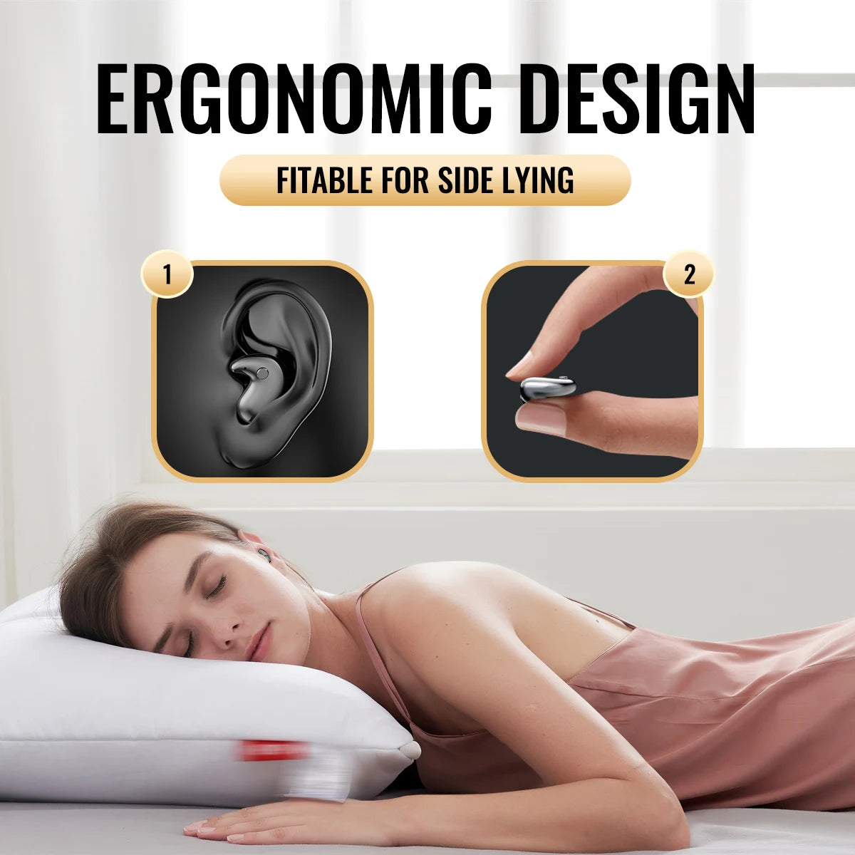 Sleep Invisible Earphone Mini Hidden Headphones In Ear IPX5 Waterproof Wireless Bluetooth Earbuds with Mic HIFI Music Headset