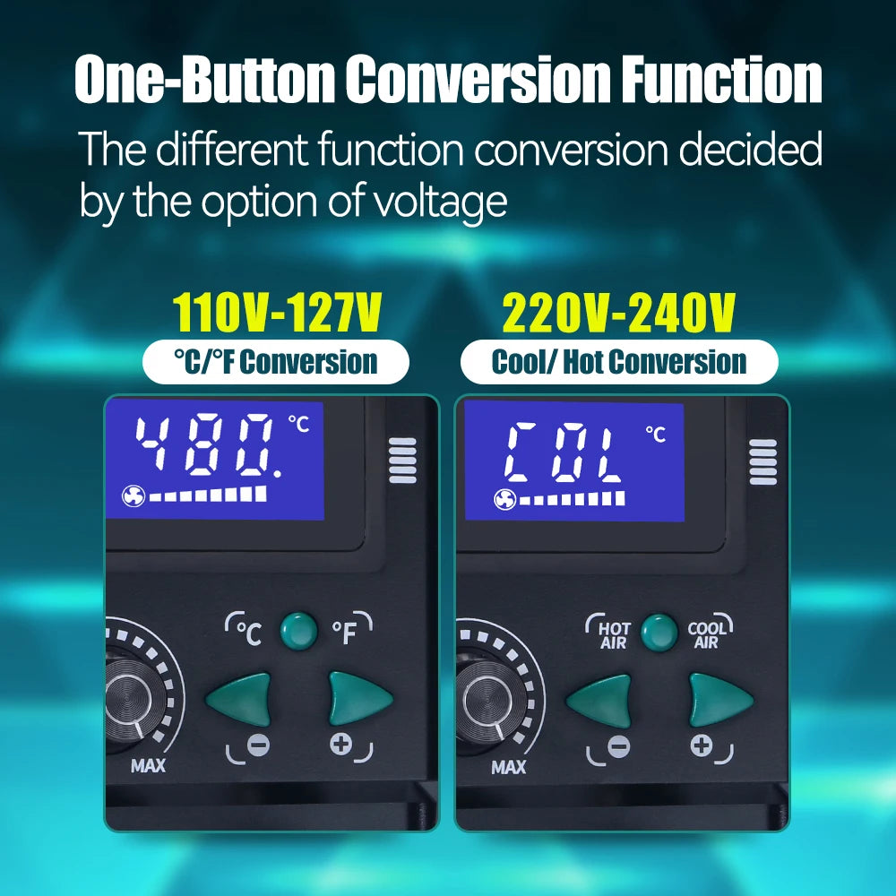 YIHUA 959D-II 700W Easy Plug-pull Nozzles Hot Air Gun Rework Soldering Station Phone Repair Welding Tools