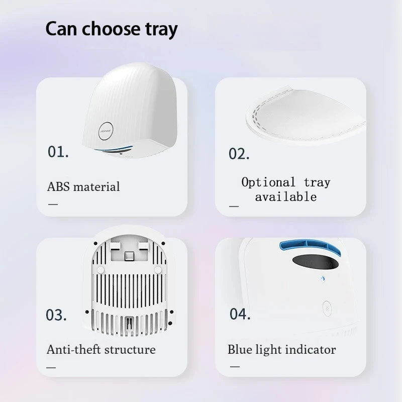 Interhasa! New Automatic Hand Dryer Hot Cold High Speed Wind Wall Induction Hand Dryers 1200W for Commercial Bathroom Toilet - Stereotech