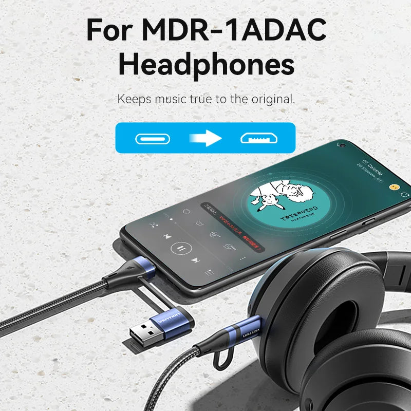 Vention 4 In 1 USB C 100W PD Type C To USB C Fast Charging Cable Usb A to Micro USB For POCO Xiaomi Samsung Mobile phone Cable