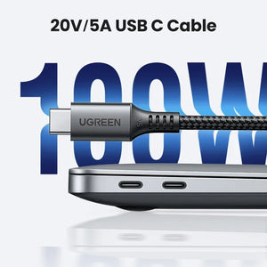 UGREEN USB Type C Cable 100W USB C To USB C Cable Silicone braided PD Fast charging 25cm 50cm 1m 1.5m 2m phone notebook Android