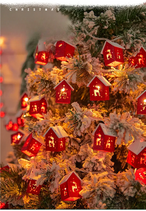 Christmas Mini House LED Light String Christmas Tree Decoration 2024 New Year's Christmas Party Home LED Light String Decoration