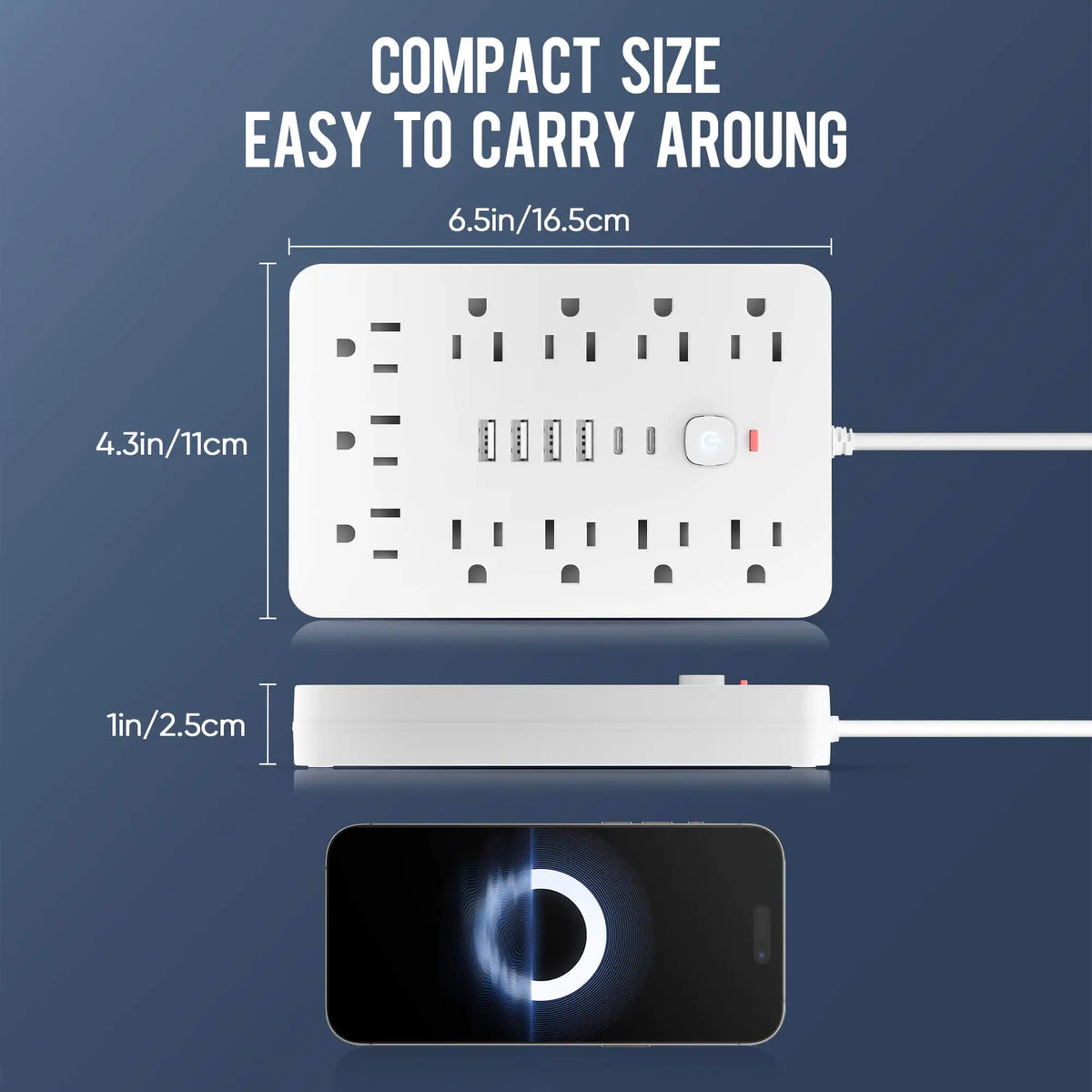 17-in-1 US Power Outlet, Power Outlet Surge Protector, 11 AC Outlets, 4 USB 2 Type-C, Desktop Charging Station with Overload Pro