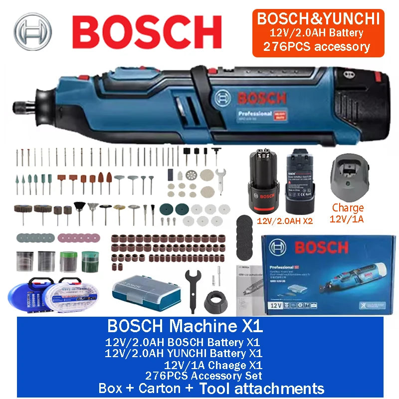 Bosch GRO 12V-35 Wireless Rotary Tool 12V 2.0Ah 3.0Ah Li-Battery Mini Electric Grinder Polishing Cutting Machine Electric Drill
