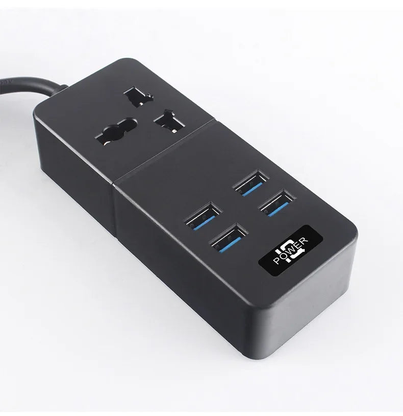 Power Strip Socket Universal Multi Plug 1 2 3 Outlest 110~250V 4 USB 5V 2.1A  2500W Black White Extension Cord Electric Sockets