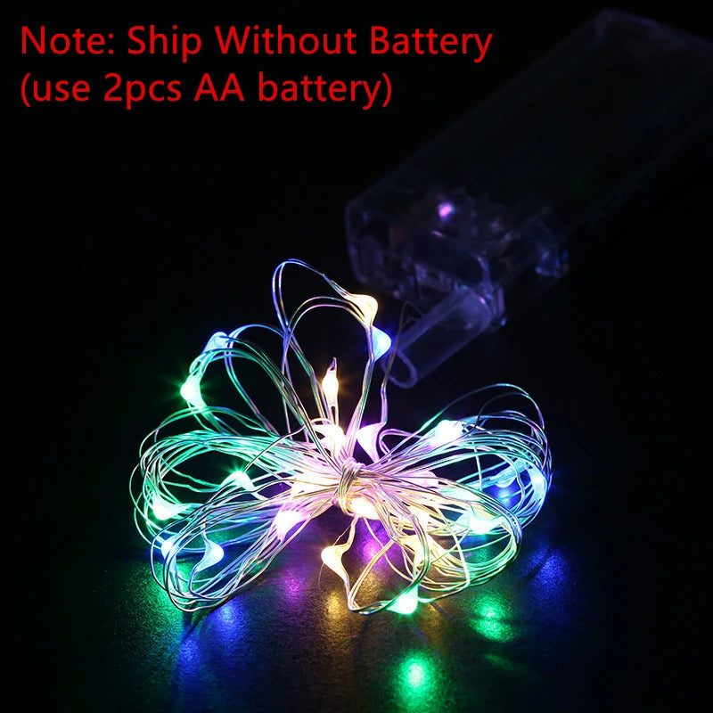 LED String Light Silver Wire Fairy Warm White Garland Home Birthday Wedding Party Curtain Decoration Holiday Christmas Lights 3M