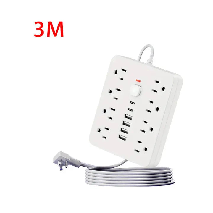 Xiaomi Multi-function Power Strip 14 in 1 Socket Travel Wall Plug 8 Sockets 4 USB 2 Type-C Ports US Power Socket 1.5M 3M