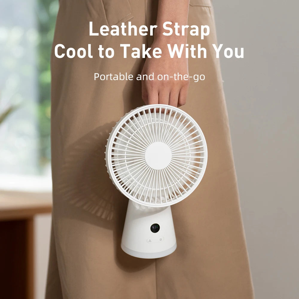 Vissko USB Desk Fan Strong Airflow &amp; Quiet Operation Three-Speed Wind Mini Table Fan 3600mAh for Home Office Bedroom - Stereotech