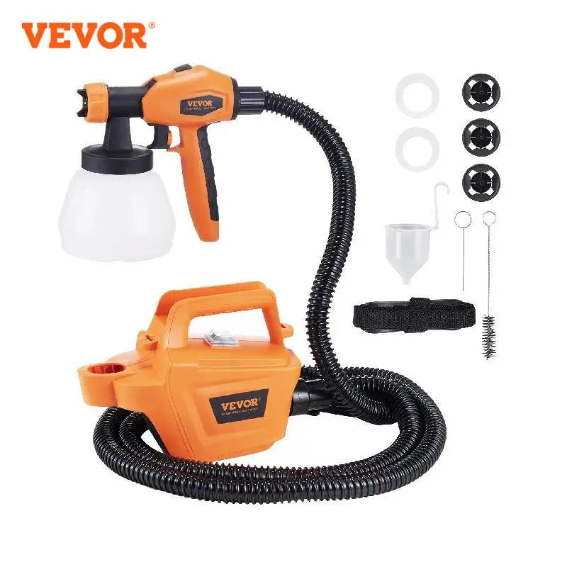 VEVOR HVLP Paint Sprayer 500W/1300W Electric Spray Paint Gun with Air Hose 1300ml Container HVLP Spray Gun for House Painting
