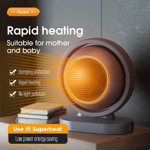Desktop Heater Electric Hot Air Blower Portable Fan Stove Warm Mini Radiator Home Office Room Warmer for Winter Low Consumption