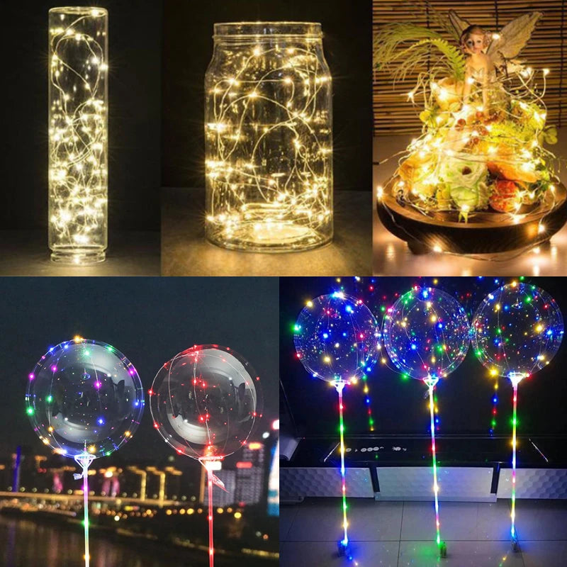LED String Light Silver Wire Fairy Warm White Garland Home Birthday Wedding Party Curtain Decoration Holiday Christmas Lights 3M