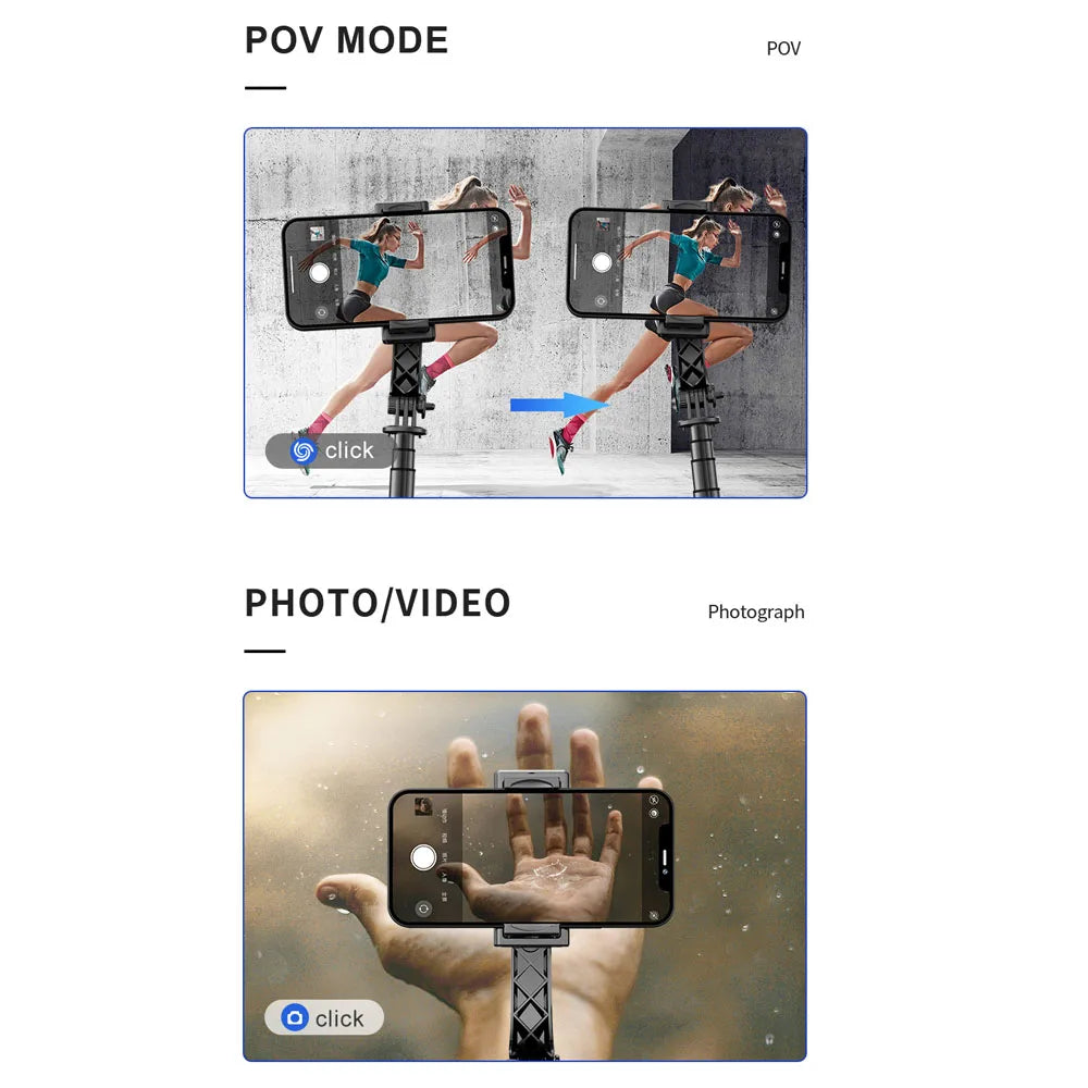 Handheld Gimbal Bluetooth Stabilizer with Tripod selfie Stick Folding Gimbal for Smartphone Samsung Xiaomi iPhone Huawei