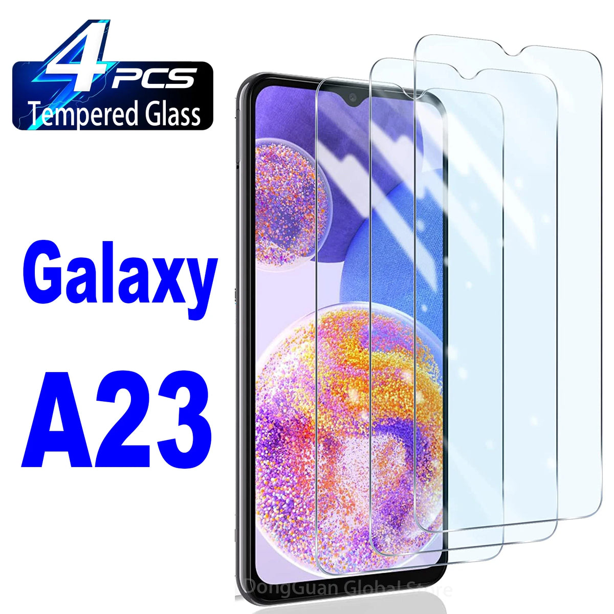 2/4Pcs High Auminum Tempered Glass For Samsung Galaxy A23 Screen