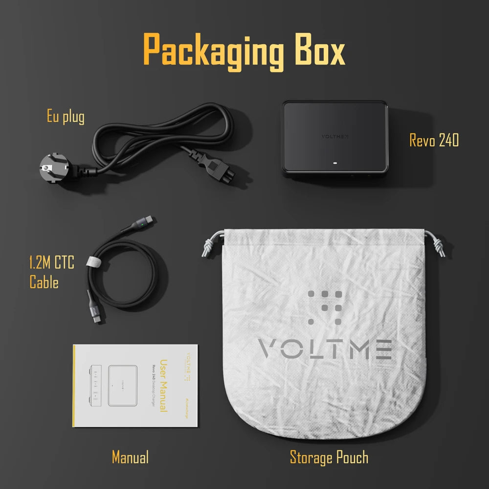 VOLTME 240W Desktop GaN Charger 6-port USB Type C PD Charger Fast Charge 3.0 USB Type C Fast Charger For iPhone 15 14 Pro