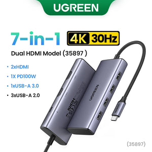 UGREEN USB C Docking Station 13 in 1 4K Triple Display Dual HDMI 10Gbps USB C HUB 100W PD SD/TF for MacBook Pro Air Dell XPS