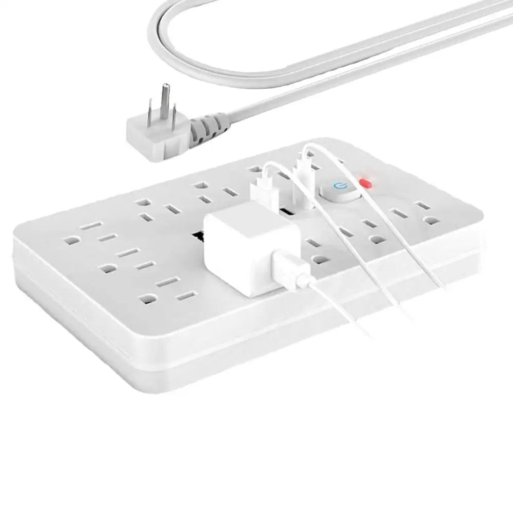 17-in-1 Plug Strip Plug Outlet Extender Strip Surge Protector Charging Station with 4 USB Ports and 2 Type-C Ports Flat Plug