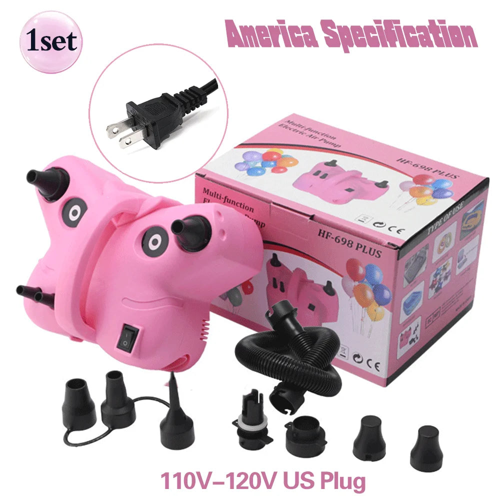High-voltage Double-hole AC Portable Electric Balloon Pump US-Plug EU-Plug 110V/220V Balloon Air Pump Inflator For Party Wedding