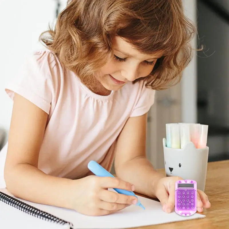 Mini Calculator Keychain Electronic Pocket-Sized Key Ring Calculator Candy-Colored Mini Digits Calculator Cute And Functional Ke - Stereotech