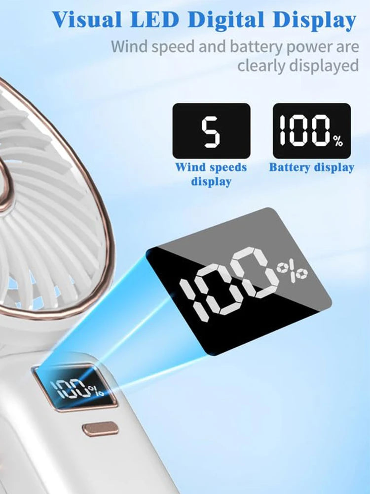 Real 1500mah Mini Handheld Fan Electric Rechargeable Mini Lash Fan Hand Held For Summer Gift - Stereotech