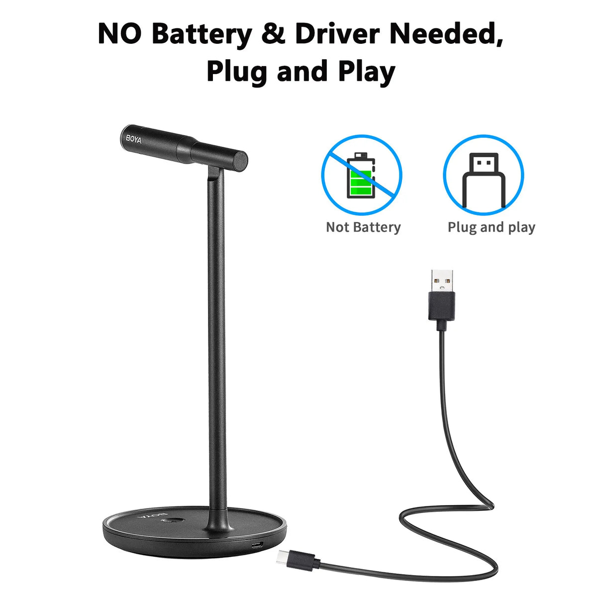 BOYA BY-CM1 USB Microphone Studio Condenser Mini Microphone for PC and Mac Computer Recording Streaming Gaming Video Singing