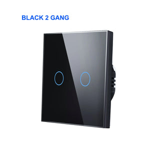 GIRIER Tuya Smart WiFi Light Switch 1/2/3 Gang Smart Touch Wall Switches EU Works with Alexa Google Home, Neutral Wire Optional