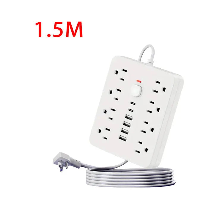 Xiaomi Multi-function Power Strip 14 in 1 Socket Travel Wall Plug 8 Sockets 4 USB 2 Type-C Ports US Power Socket 1.5M 3M