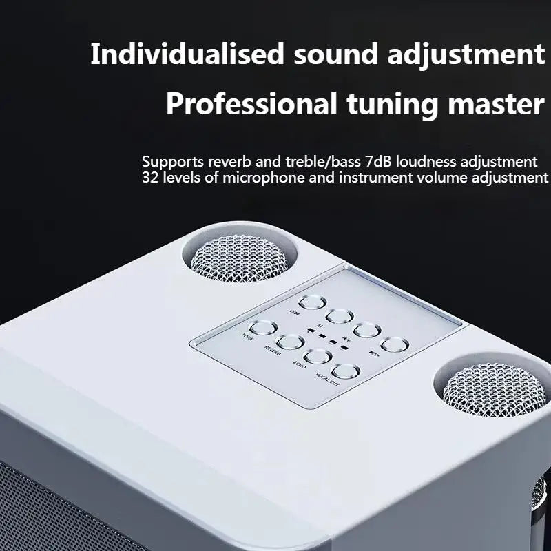2024 Dual Microphone Karaoke Machine for Adults Kids Portable Bluetooth PA Speaker System with 2 Wireless Microphones for Family
