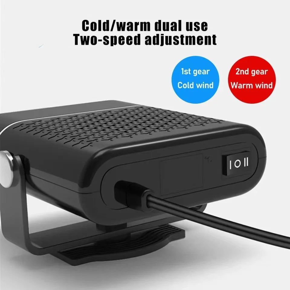 12V 2-in-1 Car Heater Universal Windshield Fast Heating Defrost Defogger 360 Degree Rotation Auto Heater Interior Accessories