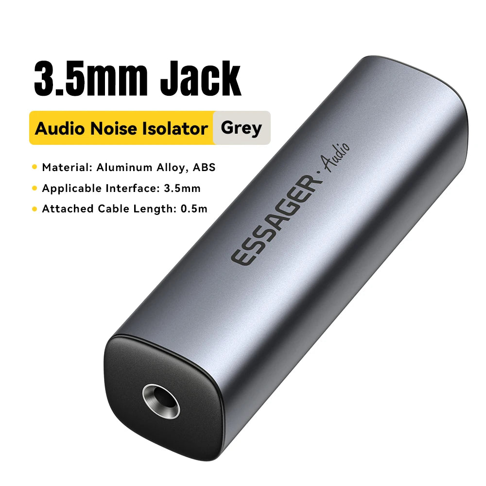 Essager 3.5mm Aux Audio Noise Filter Anti-interference Ground Loop Noise Lsolator Eliminate For Car Audio System Home Stereo