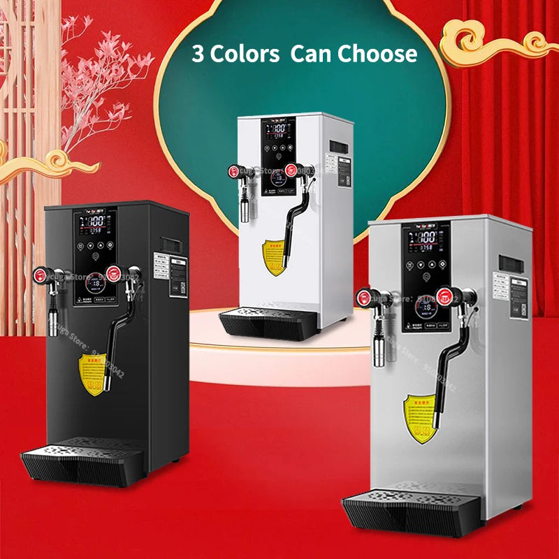 Commercial Intelligent LCD Touch Screen 12L Water Boiler With Steam Water Heater Milk Foam Machine Bubble Tea Equipment