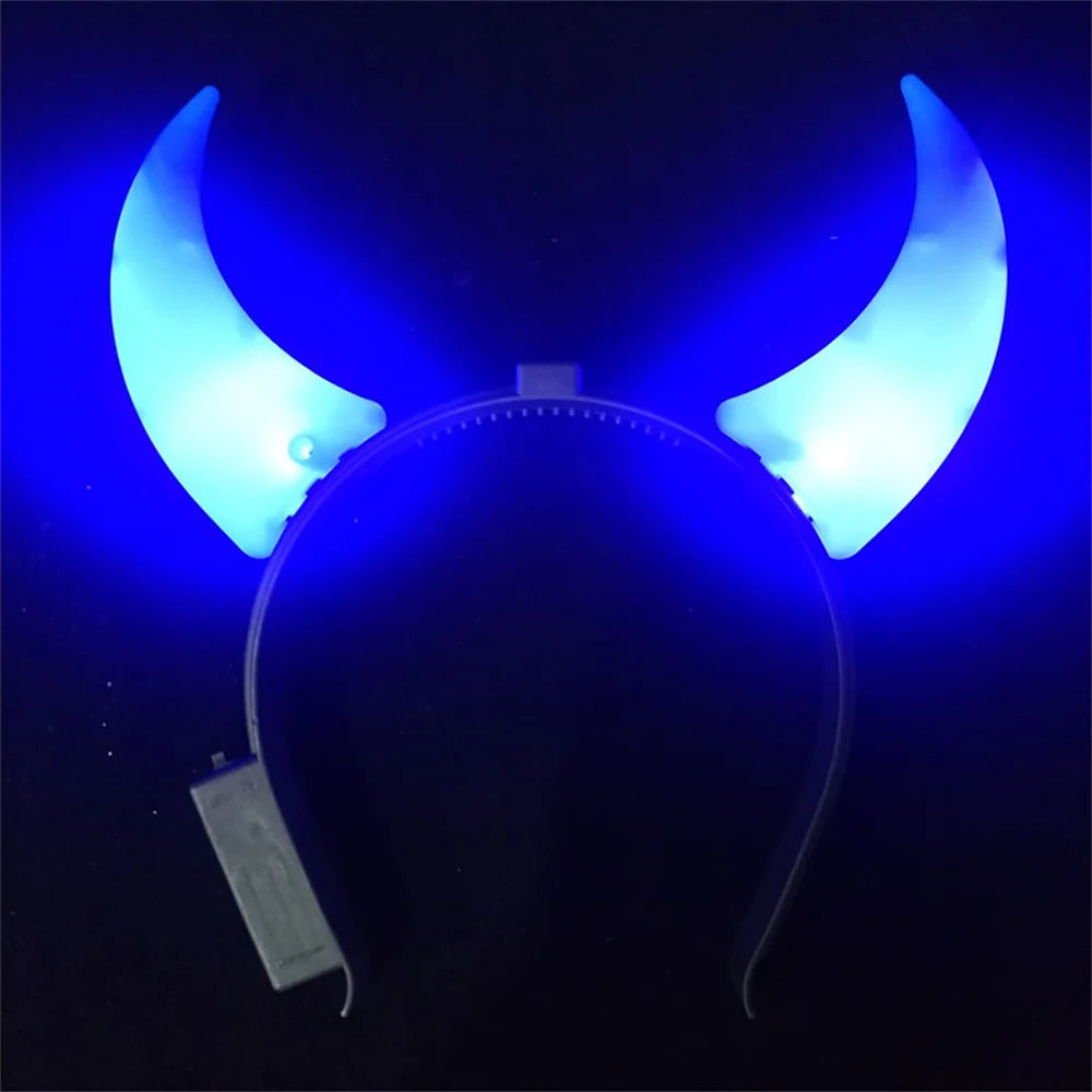 Led Devil Horn Light Up Headband Evil Halloween&amp;Christmas Party Decor Party Glitter Headwear Cosplay Party Costume Hair Hoop