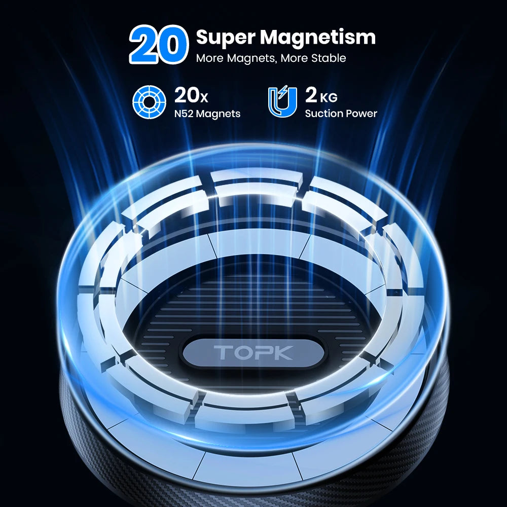 TOPK Magnetic Car Phone Holder Air Vent Car Phone Stand For Magsafe iPhone 15 14 13 ProMax Xiaomi Samsung Strong Magnet Holder - Stereotech