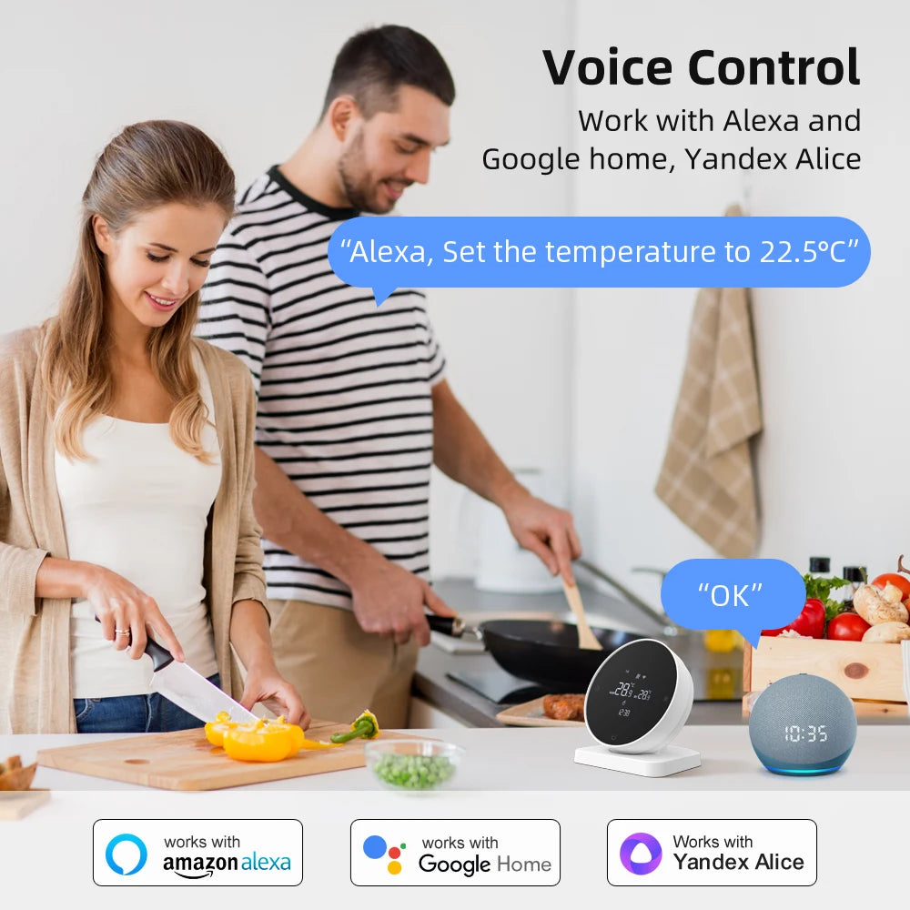 AVATTO Wifi Smart Thermostat,Tuya RF Wireless Temperature Controller for Gas Boiler Water Heating,Works with Alexa Google Home - Stereotech