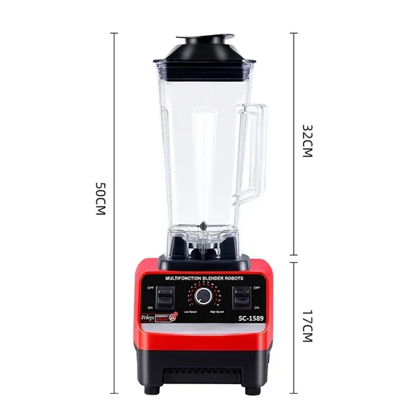2000W Heavy Duty Commercial Blender 6 Blades - Stereotech