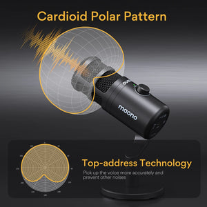 MAONO PD100U Dynamic USB Microphone With Type-c Connector For Phone Compute Metall Mic For Recording Streaming Gaming - Stereotech
