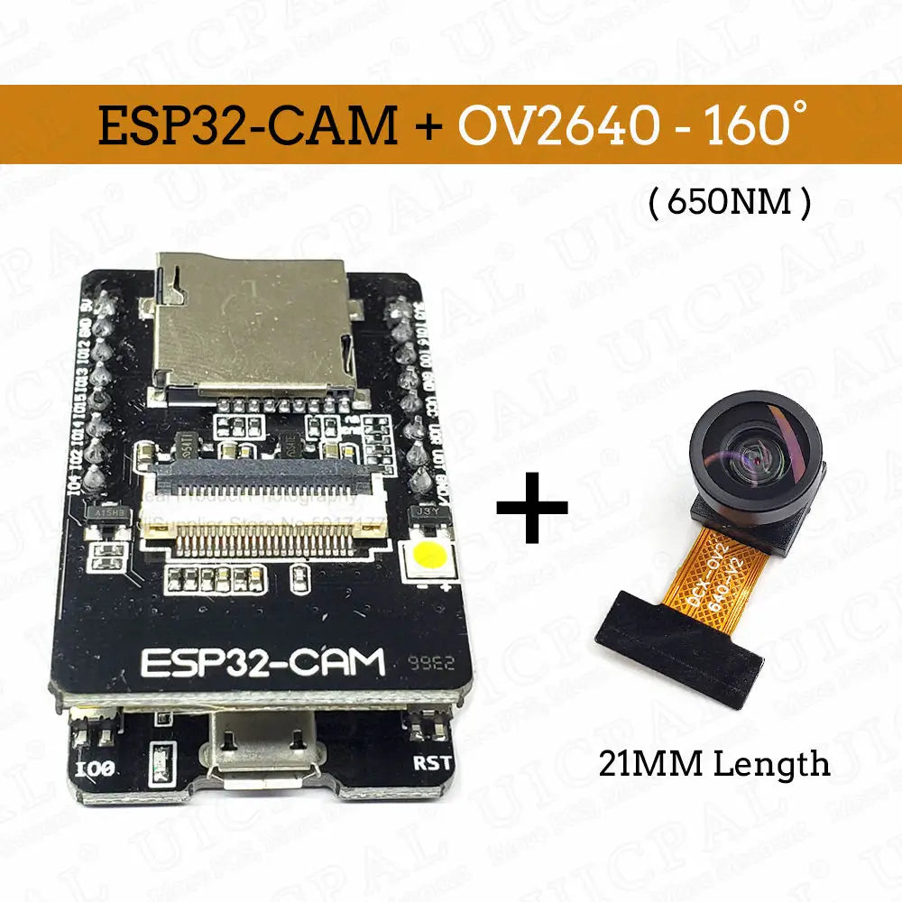 OV2640 ESP32 Cam Set with DVP 24pin Camera 66 120 160 Degree 850nm Night Vision 2MP 2.4 GHz 8MB PSRAM Wireless Bluetooth Module