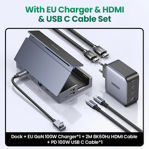 UGREEN Steam Deck Dock 4K60Hz 9 Ports RJ45 PD100W USB C HUB Compatible with Steam Deck ROG Ally LEGION Go iPhone 15 Pro/Pro Max