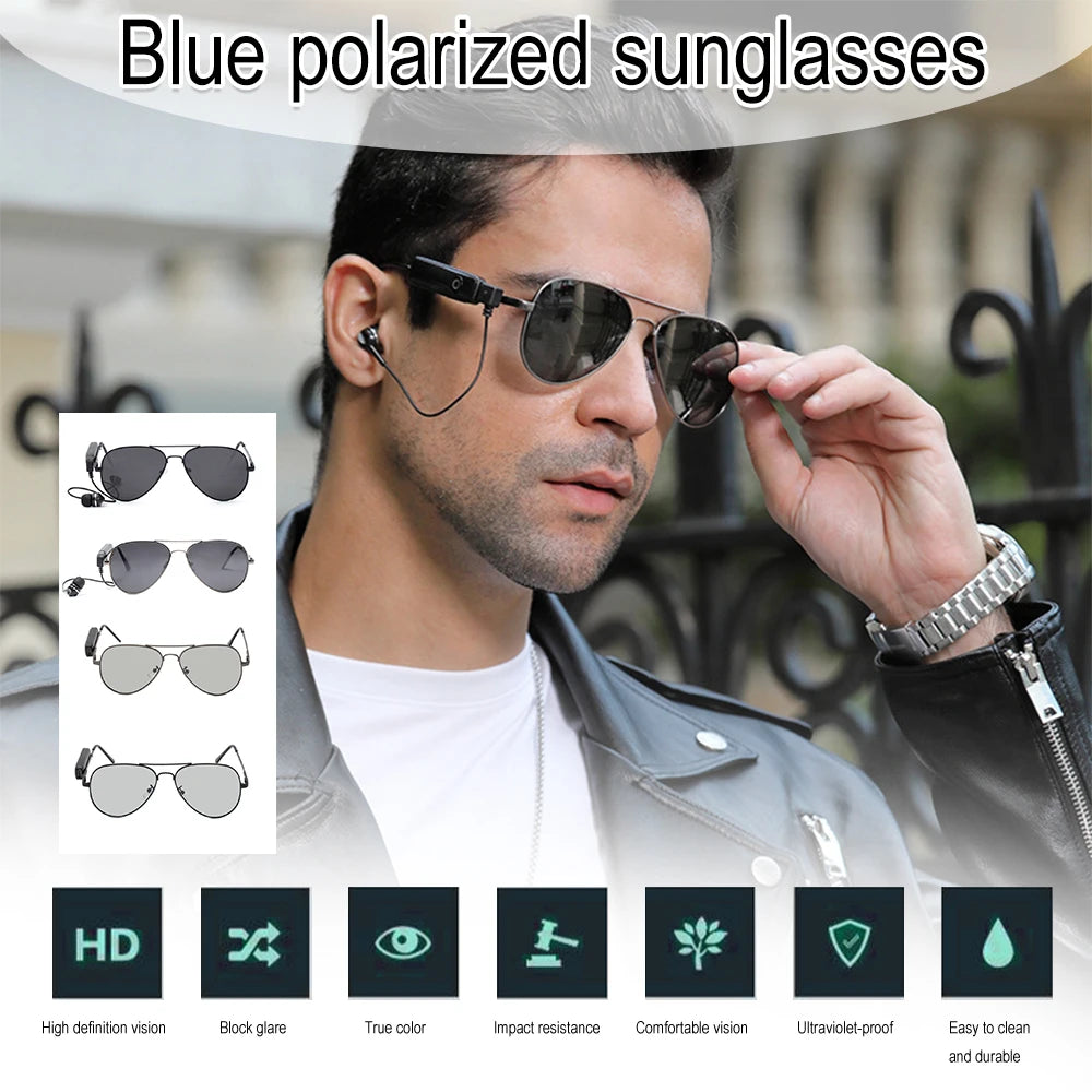 Intelligent Photosensitive Color Changing Bluetooth Glasses Outdoor Smart Sport Hands-Free Calling Calling Music Driving Glasses