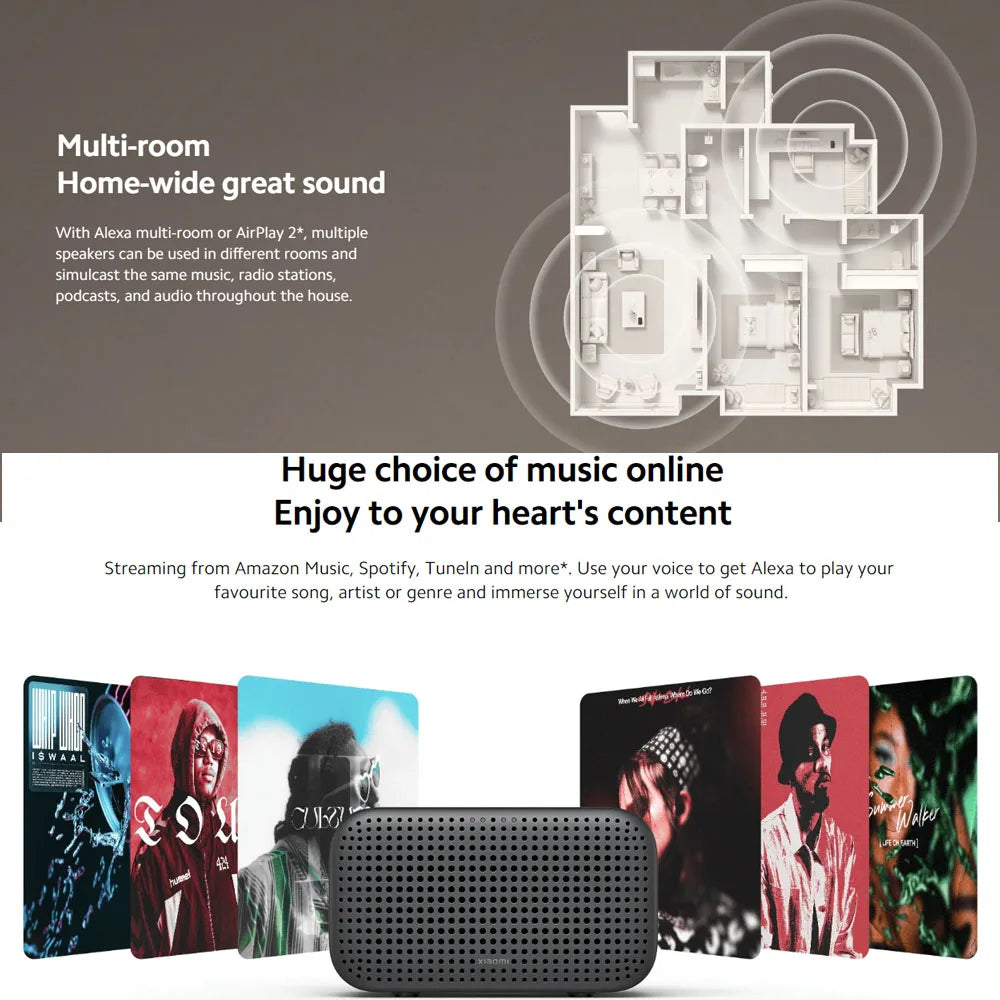 Xiaomi Smart Speaker Lite Global Version Smart Hub AI Speaker 1.75&quot;  Bluetooth Wifi Built in Alexa Works With Mi Home App