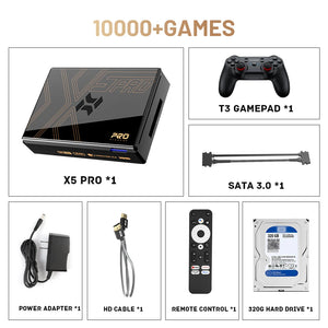 Retro Video Game Super Console X5pro With 16000+ Games 320g/4T  for PS2/PS1/Wii/N64/SS Emulator 8K@60fps Android12 Smart TV Box