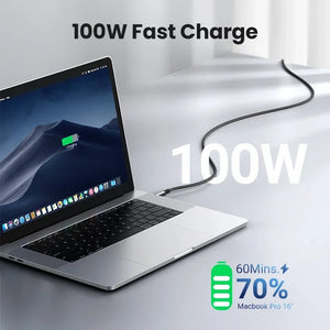 UGREEN USB Type C Cable 100W USB C To USB C Cable Silicone braided PD Fast charging 25cm 50cm 1m 1.5m 2m phone notebook Android