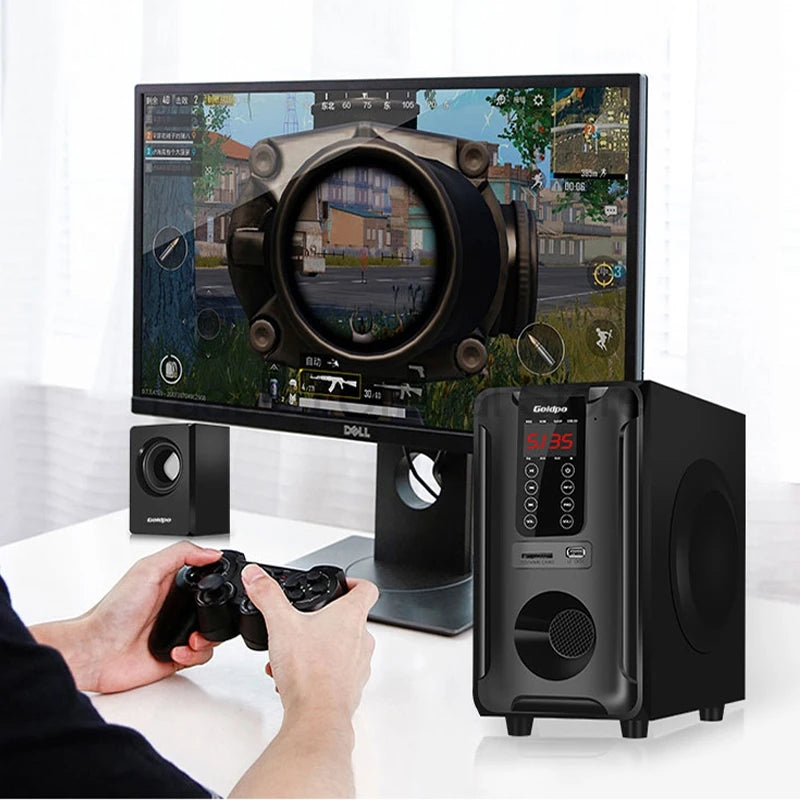 5.1 Channel Bluetooth Speaker Wooden Multimedia Home Theater Set Sound Box Super Subwoofer Wooden Home Audio Computer Speakers