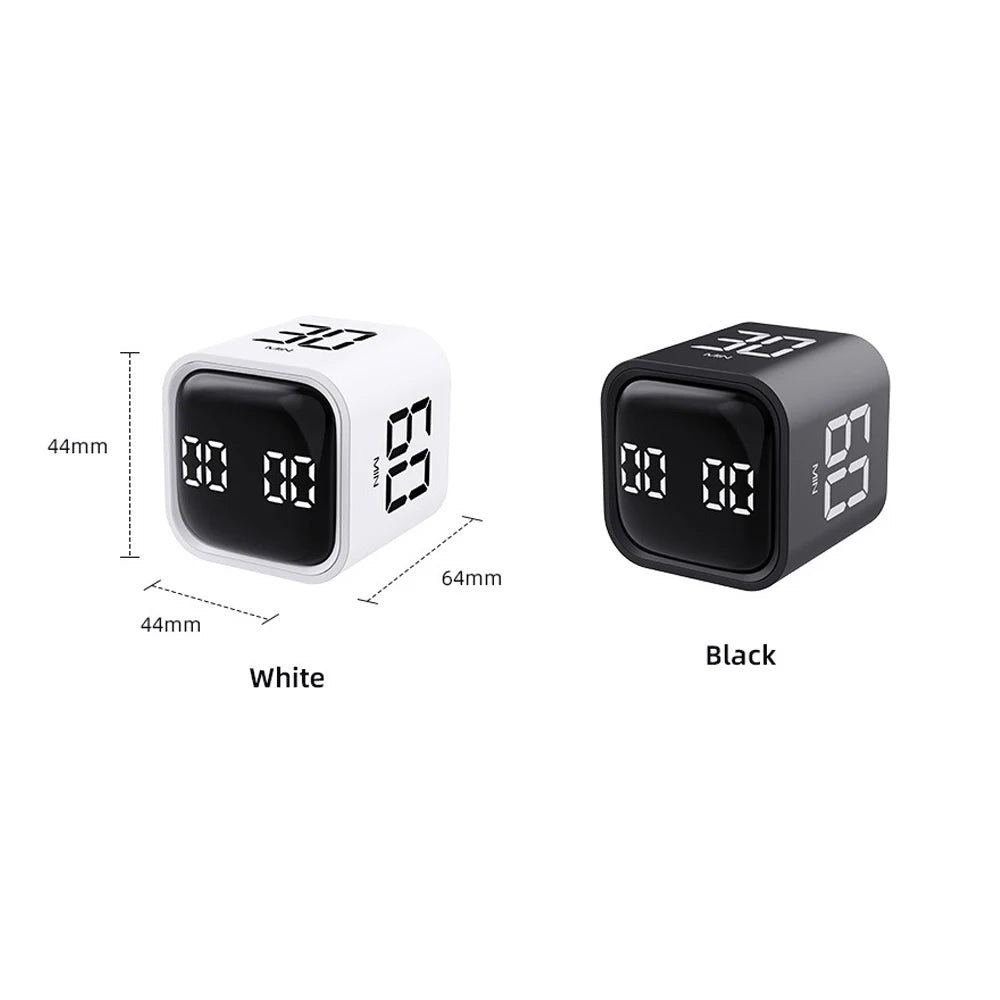 Mini Productivity Cube Timer Gravity Sensor Flipping LED Display 4 Preset Time Dual Modes Countdown Cooking Study Digital Timer