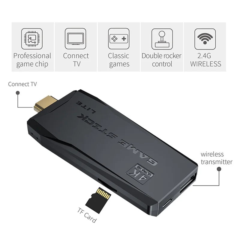 M8 Video Game Console 4K HDMI-Compatible Game Stick Built in 10000 Retro Game TV Dendy Console Support for PS1/FC/GBA