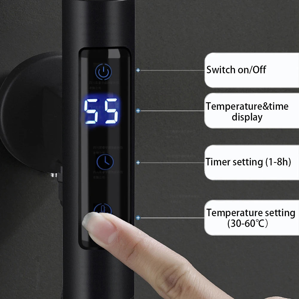 Touch screen digital display thermostat switch temperature controller timer for bathroom electric towel heated warmer rack rails - Stereotech