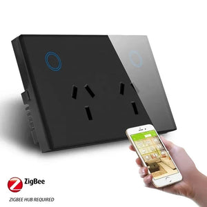 Melery Zigbee Smart Wall Socket AU Electrical Plug Outlet Power Monitoring Touch Sensor Switch Wireless Remote Alexa Google Home