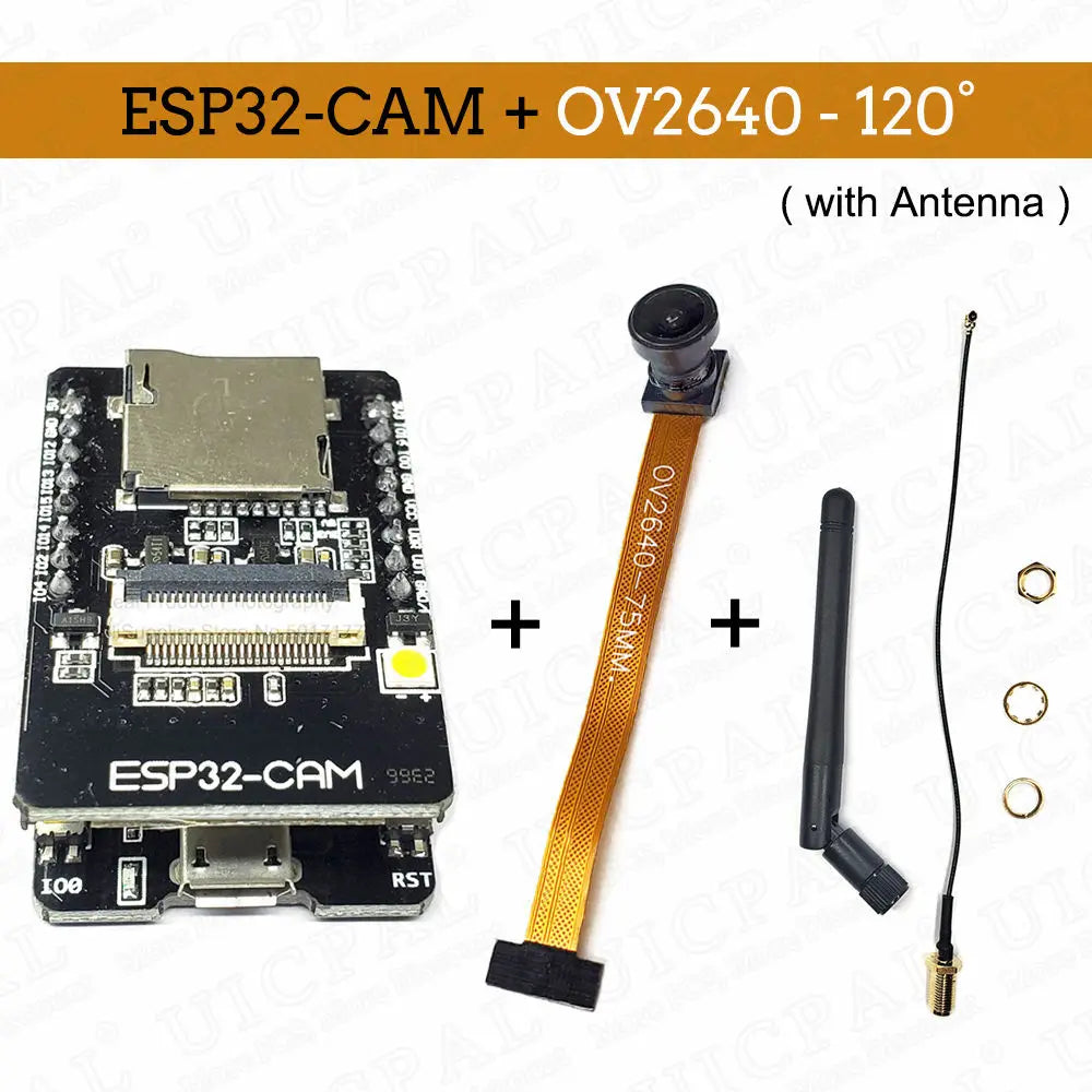 OV2640 ESP32 Cam Set with DVP 24pin Camera 66 120 160 Degree 850nm Night Vision 2MP 2.4 GHz 8MB PSRAM Wireless Bluetooth Module