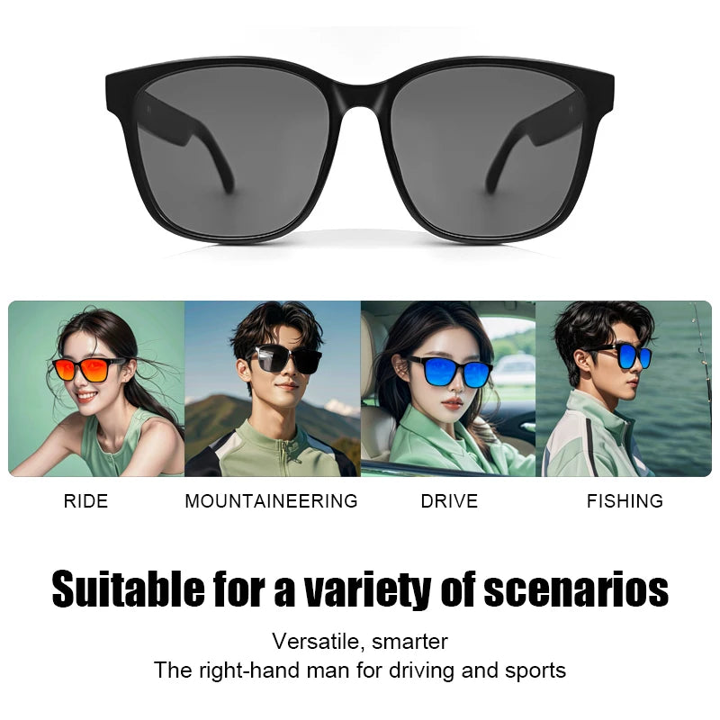 Smart Glasses Polarized lens Voice Assist Multi-Function Music Calling Navigation  Multi-Scene Running Hiking Fishing Gift 2024